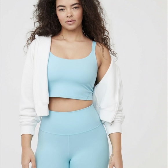 aerie Other - Aerie Offline light sky blue longline sports bra + bike shorts workout set - XL